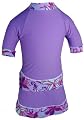 Wave Rider UV Sun Protective Girls 2 Piece Set: Short Sleeve Top & Skirt w/ Built-in Bikini (UPF 50+)