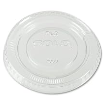 Solo PL2-0090 Clear Polystyrene Souffle Portion Cup Lid without Slot (Case of 25)