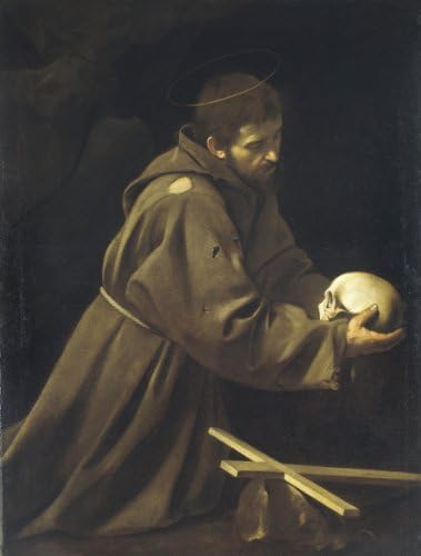 Caravaggio St Francis in Prayer copia 7.55 X 9.96 Canvas Art Print