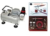 PAASCHE VLS AIRBRUSH SET w/Quiet AIR BRUSH COMPRESSOR