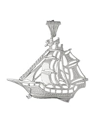 Clevereves 14K White Gold Pendant Pirate Ship 24.3 - Gram(s)