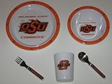 OKLAHOMA STATE COWBOYS Team Logo 5 Piece BABY CHILD DINNER SET (Sipping cup, Plate, Bowl,... by WeSellSports