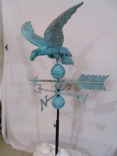 Patina Finish Copper Eagle Weathervane with Free Roof Mount