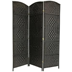 Best Deal Low Price Top Quality Inexpensive Divider - 6ft. Diamond Rattan Style Plant Fiber Folding Screen - 7 Colors - 4 Sizes