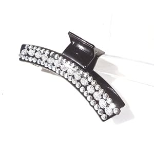 Decorative Hair Claw Clip Jaw One Flashy Rhinestone Hair Clip Silver Bling 4.5