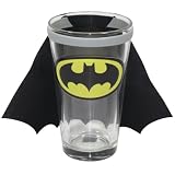 Batman Decal Pint Glass with Detachable Fabric Cape