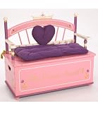 Princess Toy Box Bench w/ cushion