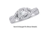 Stunning 14K. White Gold 1.00 Ctw Diamond Bridal Ring With Princess Cut Center Stone