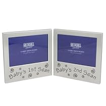 Baby 1st Scan & Babys 2nd Scan Twin Folding Photo Picture Frame Baby Christening Gift