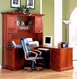 Corner Computer Desk with Hutch, Mission Collection