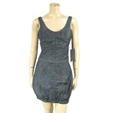 Paris Blues Denim Sleeveless Mini Bubble Dress Stretch Cotton
