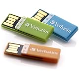 Verbatim 4 GB Clip-IT USB 2.0 Flash Drive 3 Pack, Orange, Blue, Green 97563
