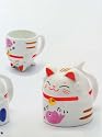 Maneki Neko Tea Cup PINK - Japanese Happy Cat Tea Cup