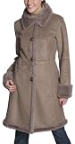 Jones New York Women's Faux Rabbit Button Front Stand Collar Coat