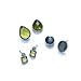 Adrian Buckley Trio pack stud and hoop earrings with mixed green coloured crystals