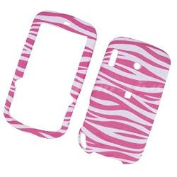 Palm Treo Pro 850 Sprint Rubberized Snap-on Protector Hard Case Image Cover "White & Pink Zebra Pattern" Design