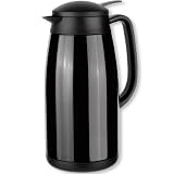 Isosteel Tableline VA-9343K Vakuum-Isolierkanne 1,5 L aus 18/8 Edelstahl schwarz beschichtet mit Quickstop-Einhandausgießsystem