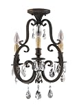 Murray Feiss F2226/3ATS Salon Maison Three-Light Duo-Mount Chandelier in Aged Tortoise Shell and Candelabra Sockets