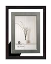 Burnes of Boston 486846 Delancy Floating Picture Frame, Espresso and Pewter, 4 by 6 Inches