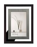 Burnes of Boston 486846 Delancy Floating Picture Frame, Espresso and Pewter, 4 by 6 Inches