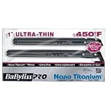BaBylissPRO Nano Titanium - Black - Straightening Iron Set, 1 inch Ultra Thin Duo Set