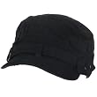 New Cadet Distressed Frayed Waffle Cabby Cap Hat Small Medium, Black