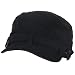 New Cadet Distressed Frayed Waffle Cabby Cap Hat Small Medium, Black