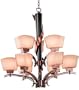 Oslo 9 light Chandelier, 9LIGHT, BRNSH CP BL CHR