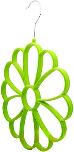 Nsstar Clothes Closet Hangers Clothing Organizer Scarf Holder Scarf Hanging System,Protect and Organize Your Delicate Scarves/clothes (Green flower scraf hanger