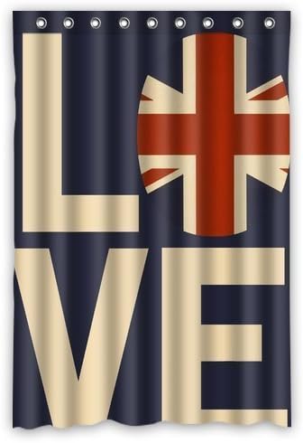 Bloomy Summer Romantic Colorful British Flag Shower Curtain 48 By 72