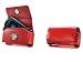 PREMIUM RED HORIZONAL LEATHER CASE POUCH (With 2 Optional Interchangeable Belt Clips) for Motorola V750, VE20 / LG Chocolate 3 VX8560, VX8700, AX565 / Samsung Alias U740, U540, M610, R500 - Retail Packaging