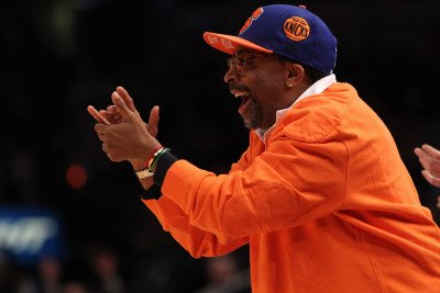 New Jersey Nets v New York Knicks: Spike Lee Sports Photographic Poster Print by Nick Laham, 16x24