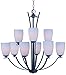 Maxim 20026SWOI Rocco 9-Light Chandelier, Oil Rubbed Bronze Finish, Satin White Glass, MB Incandescent Bulb , 100W Max., Damp Safety Rating, 2700K Color Temp, Standard Dimmable, Glass Shade Material, 3450 Rated Lumens