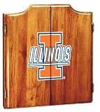 Illinois Dartboard & Cabinet - Oak Finish - NCAA Team