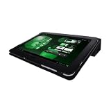 Grain Genuine Leather Folio Case Cover for Samsung Galaxy Tab 10.1 Inch Wifi Tablet Wifi 3G 4G Bonus Minisuit LCD Cleaner Keychain-Black