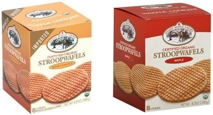 Shady Organic Maple Waffle Cookie 8.50 Ounces Combo Honey &amp; Honey-Maple (Pack of 2)
