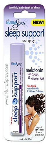 Fast Acting Sleep Support Sleep Aid with Melatonin, Valerian Root and Gaba Oral Spray All Natural Ingredients by NutraSpray. Helps You Fall Asleep In Minutes!