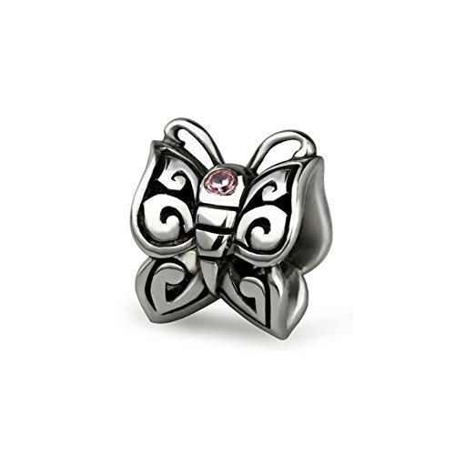 Ohm Beads Sterling Silver CZ Butterfly Bead Charm