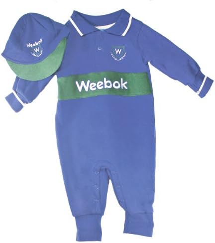 Weebok by Reebok, Baby Boy Coverall (Blue) with Cap, Size: 18 Mohs