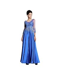 Satin/Silk 3/4 Sleeves Sheer  Evening Dress/Homecoming Dress/Prom Dress/Wedding Party Dress  With Rhinestones