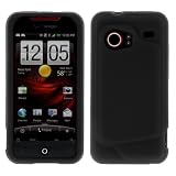 Fosmon Soft Rubber Silicone Skin Cover Case Black for Verizon HTC Droid Incredible CDMA Cell Phone