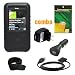7 Piece Premium Silicone Skin Combo: Black Silicone Case Cover + USB Wall Charger + USB Car Charger + USB Data Sync Cable + Screen Protector + Armband + Belt Clip for Sony Walkman S615/S616/S618/S716/S718 Series MP3 Player