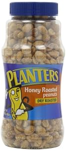 Planters Peanuts, Dry-Roasted, Honey Roasted, 16-Ounce Jars (Pack of 4)