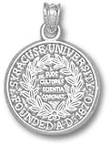 Syracuse Orange Solid Sterling Silver Official Seal 5/8'' Pendant