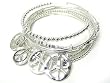 Multi Peace Symbol Charm Multi Metal Bangle Bracelet Fashion Jewelry