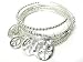 Multi Peace Symbol Charm Multi Metal Bangle Bracelet Fashion Jewelry