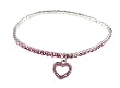 Anklet - A41 - Swarovski (tm) Crystal - Stretch ~ Rose with Heart Charm