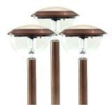 3 Pack aluminium solar lights copper finish
