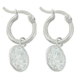Dangling Round Clear CZ Leverback Earrings