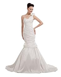 Floor Length Taffeta One Shoulder Lace Ruched Natural   Waistline Mermaid  Dress